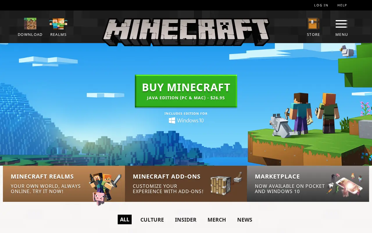 minecraft.net on June 30, 2017