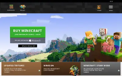 minecraft.net in 2018