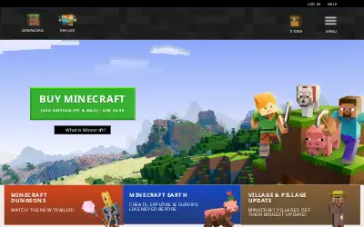 minecraft.net in 2019