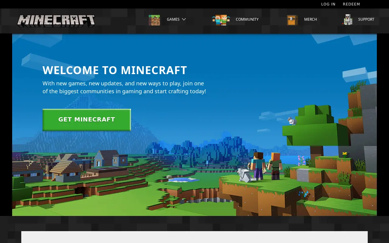 minecraft.net in 2021