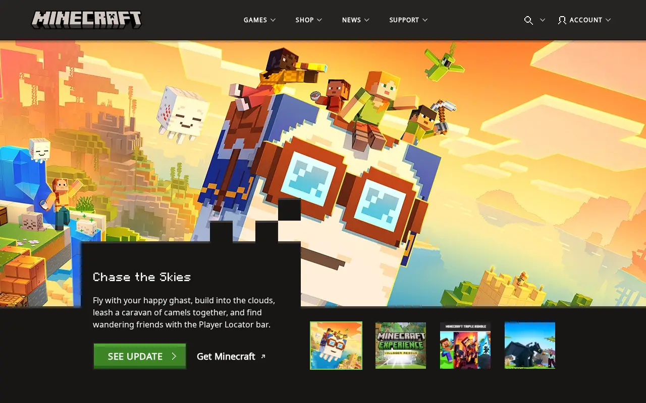 minecraft.net in 2025