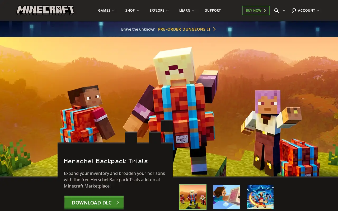 minecraft.net in 2026