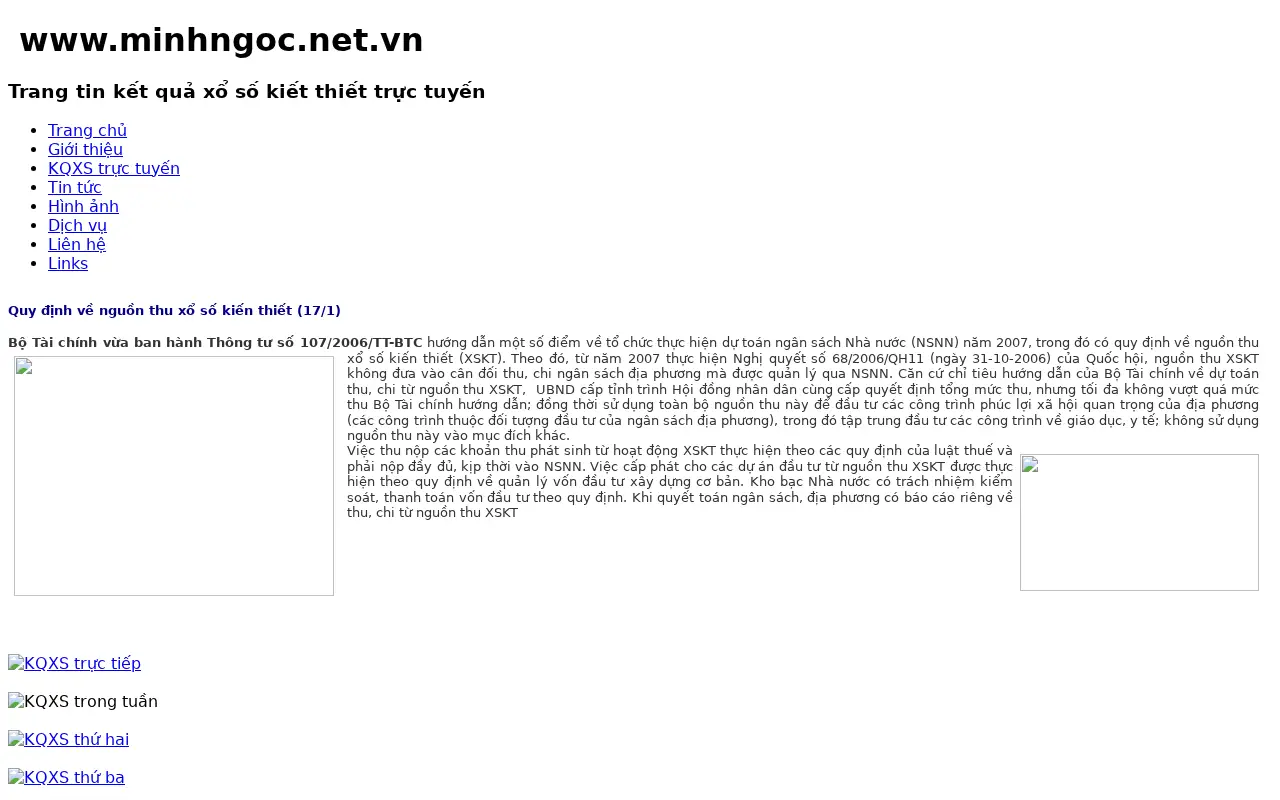 minhngoc.net.vn in 2008