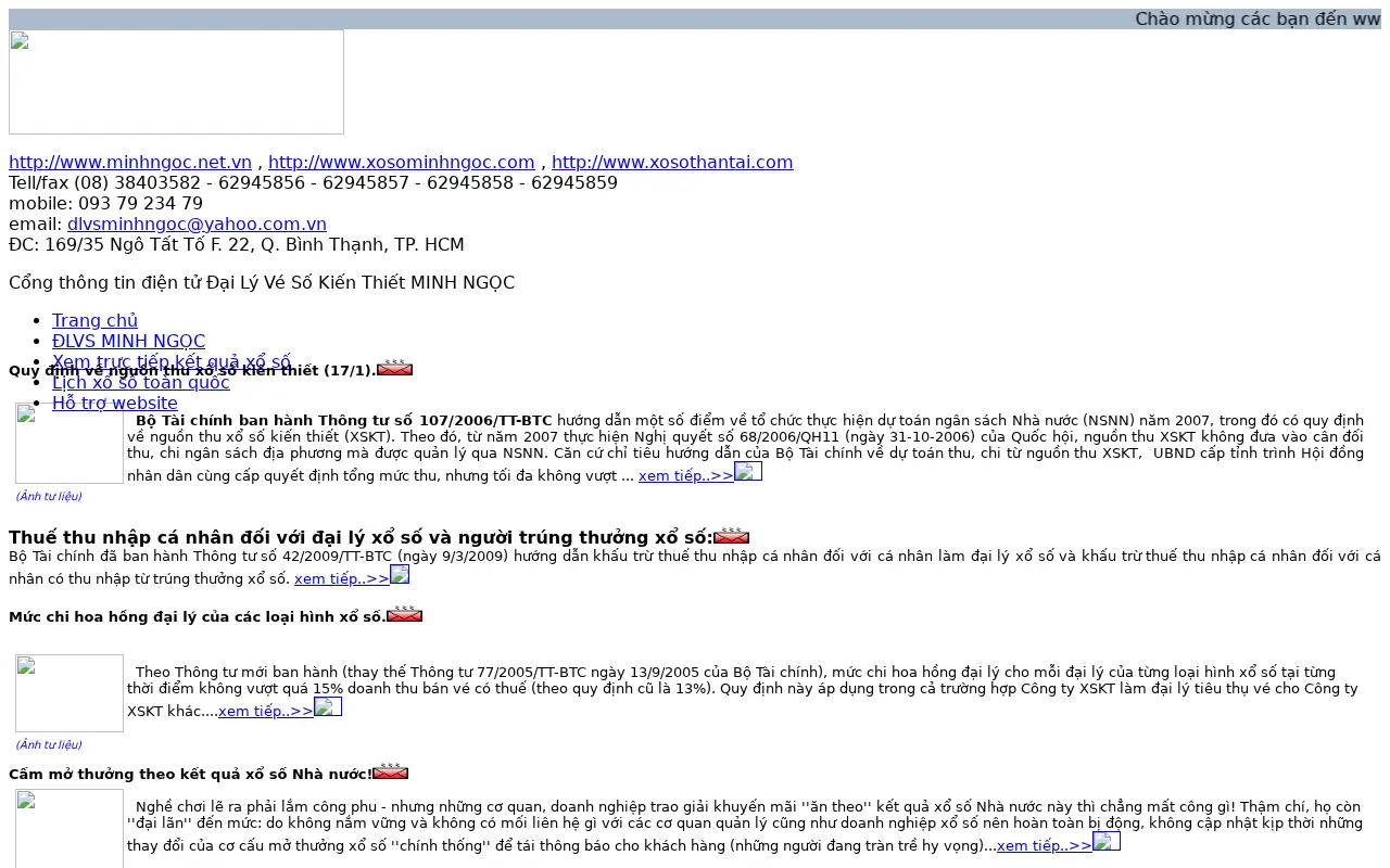 minhngoc.net.vn in 2009