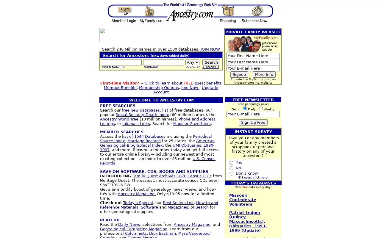ancestry.com in 1999