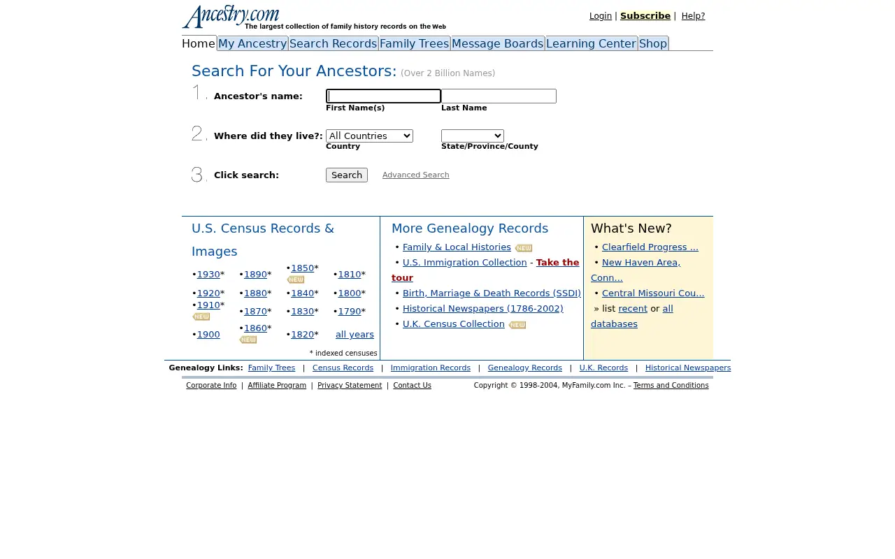 ancestry.com in 2004