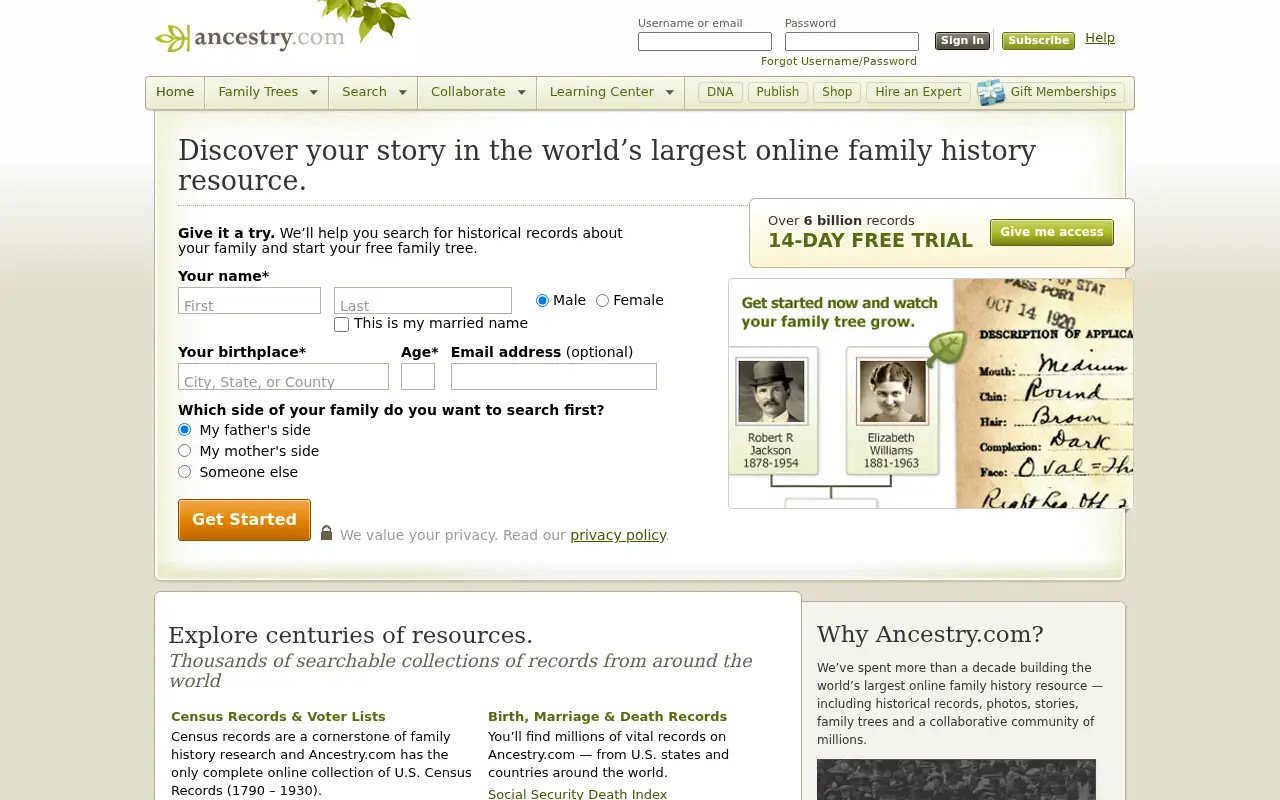 ancestry.com in 2011