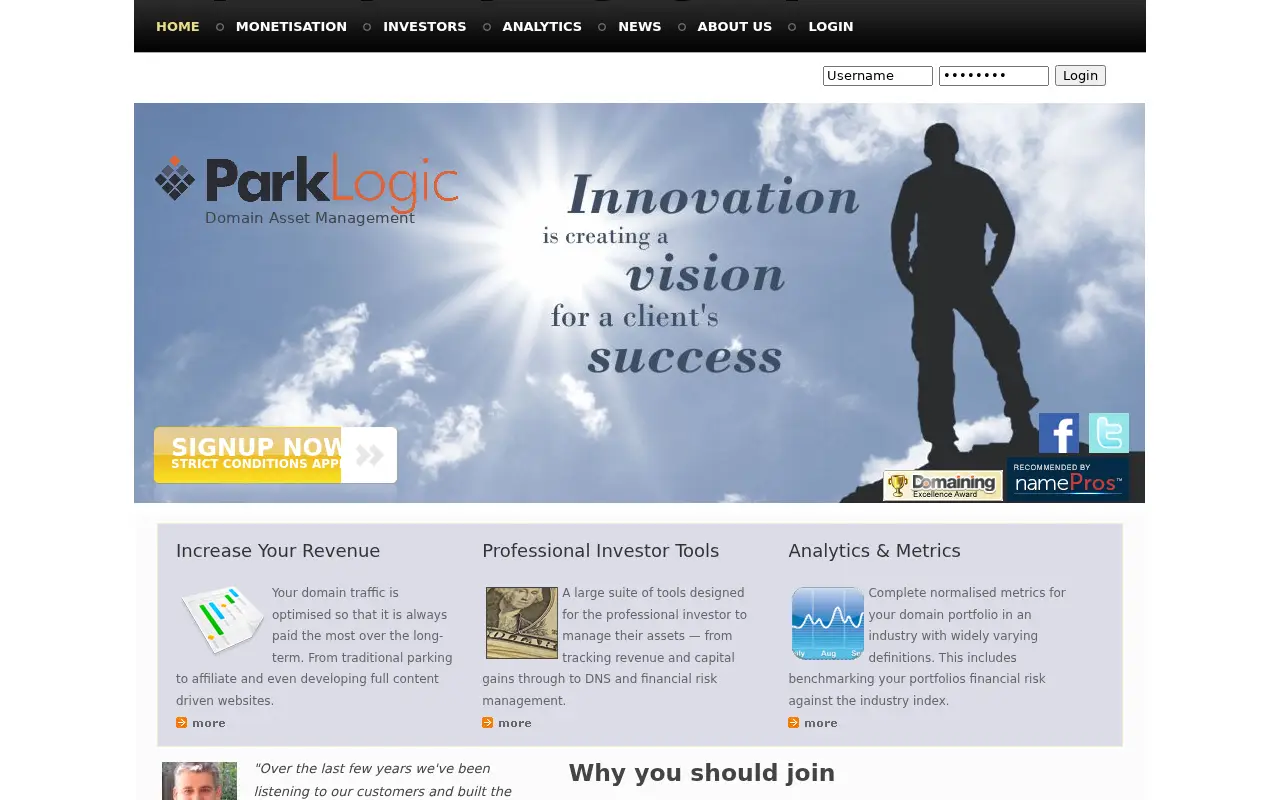 parklogic.com in 2016