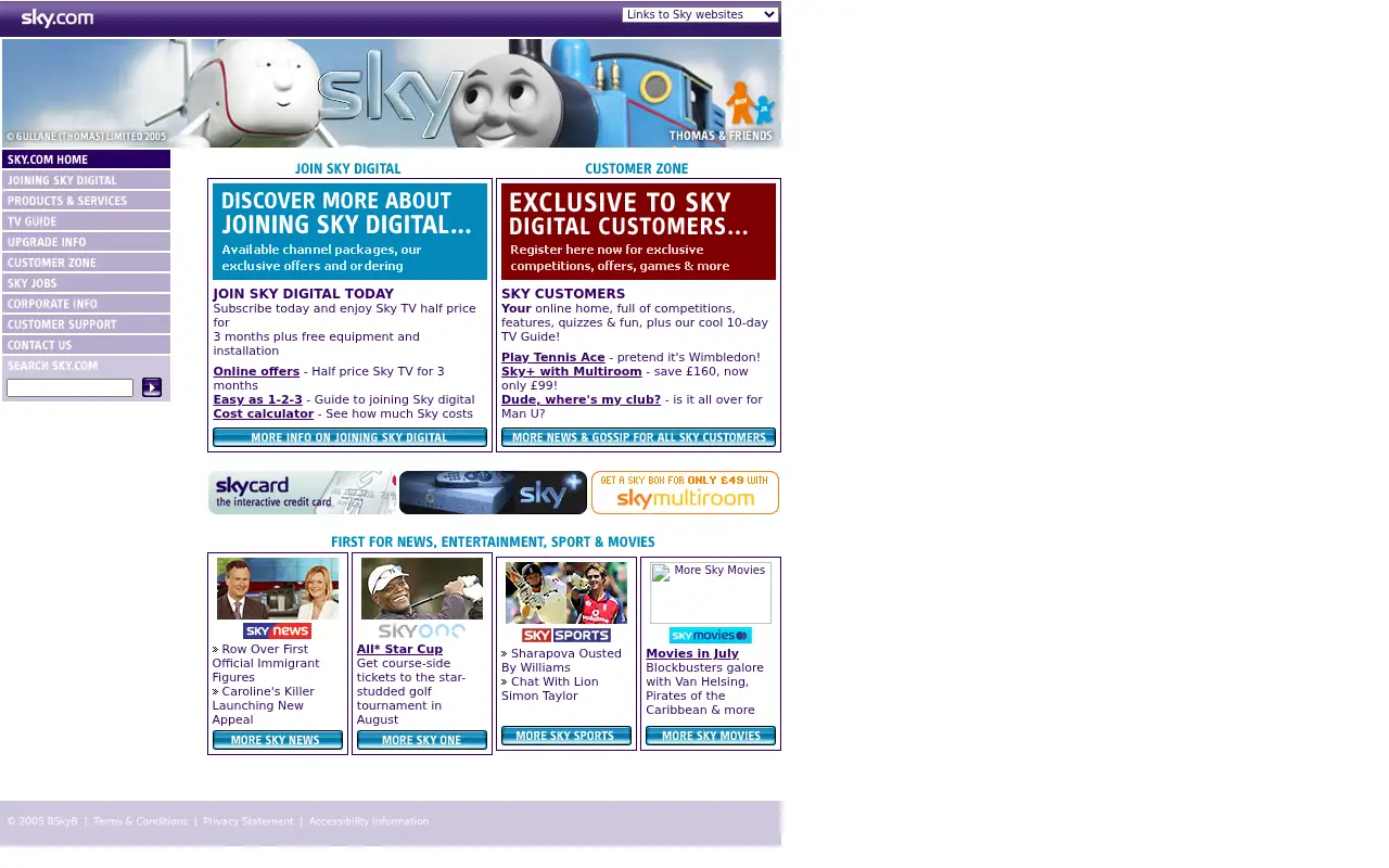 sky.com in 2005