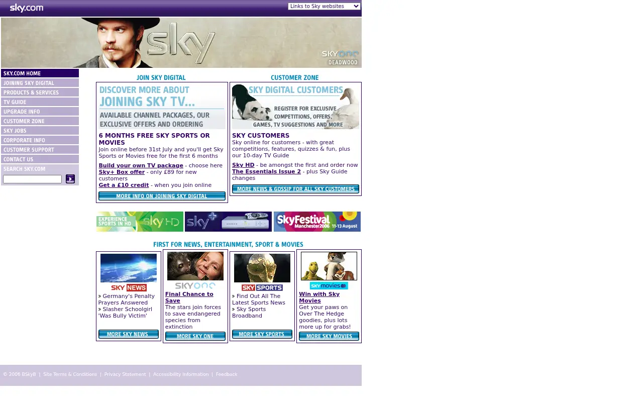 sky.com in 2006