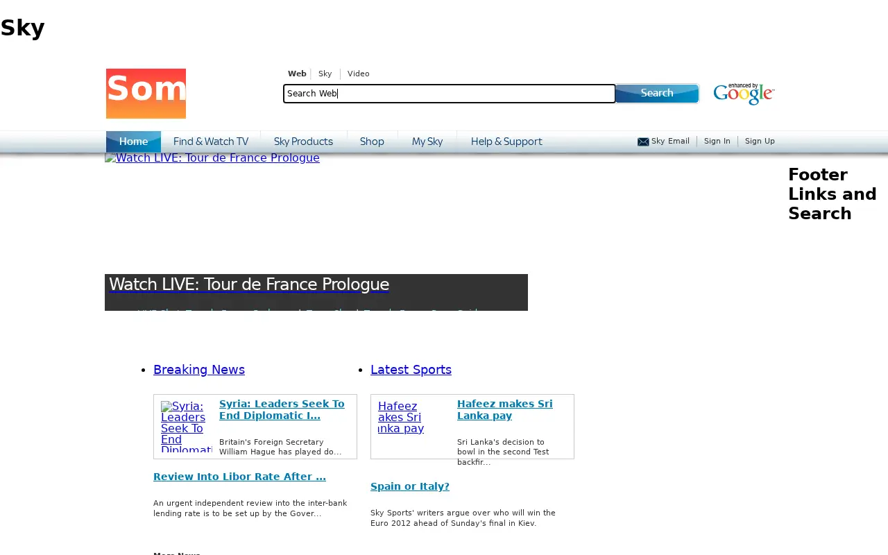 sky.com in 2012
