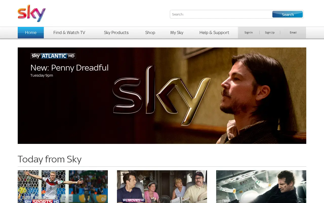 sky.com in 2014