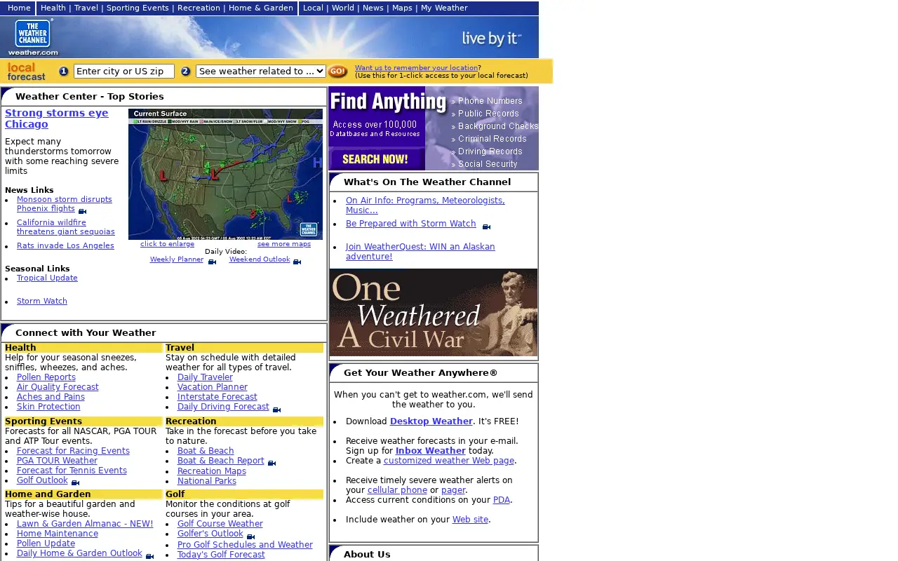 weather.com on July 25, 2002