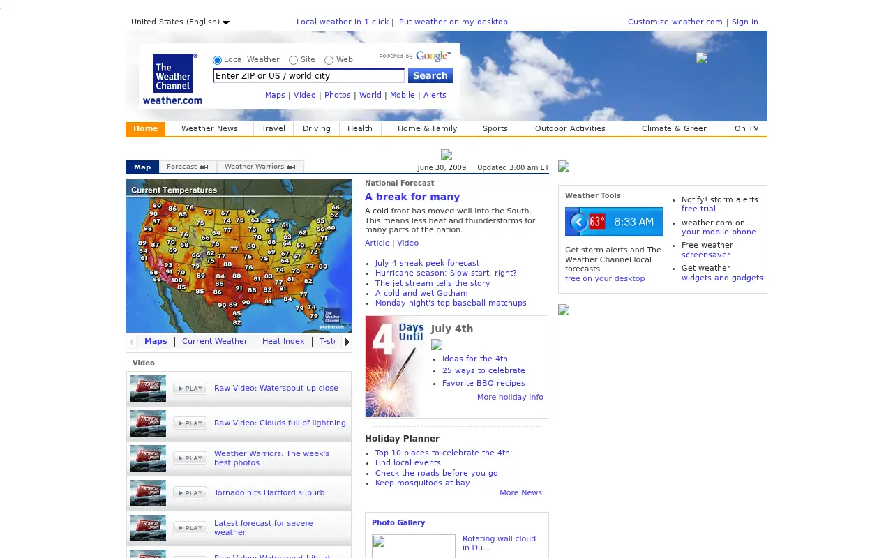 weather.com in 2009