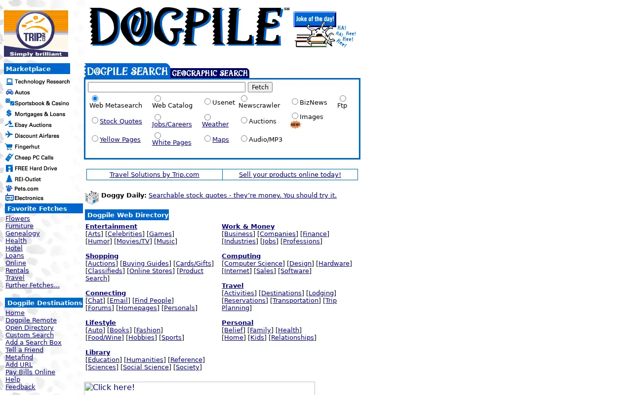 dogpile.com in 2000