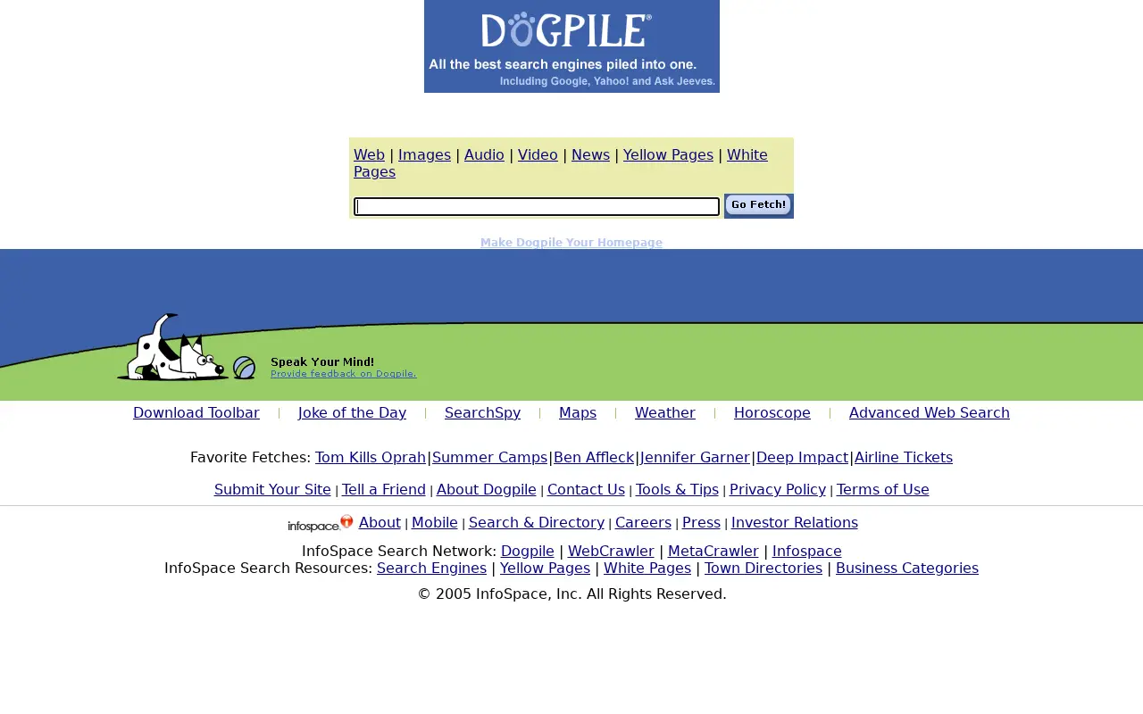 dogpile.com in 2005