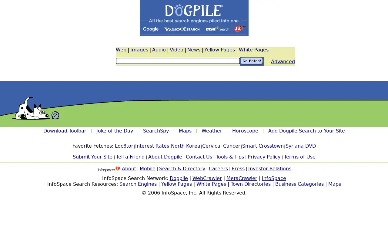 dogpile.com in 2006