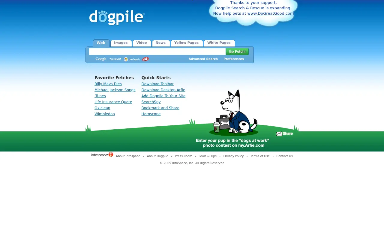 dogpile.com in 2009
