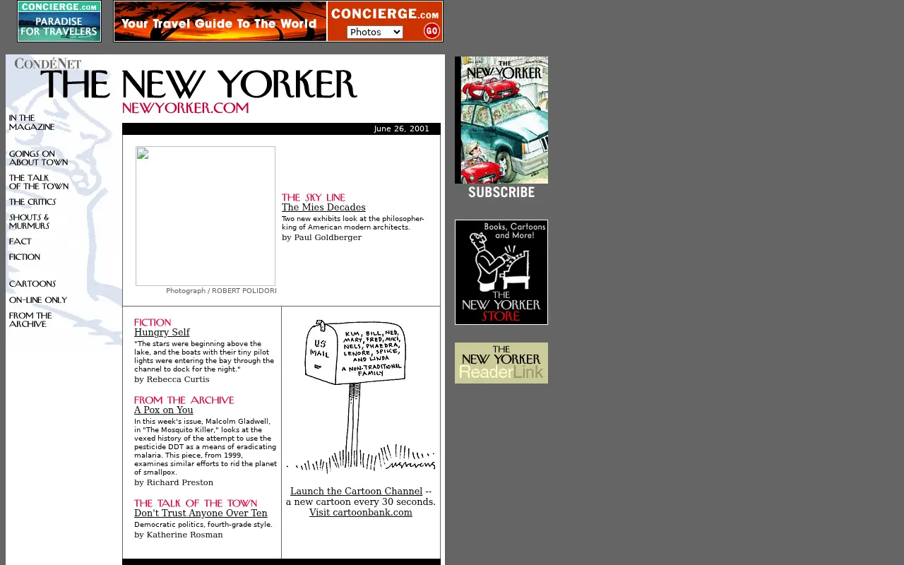 newyorker.com in 2001