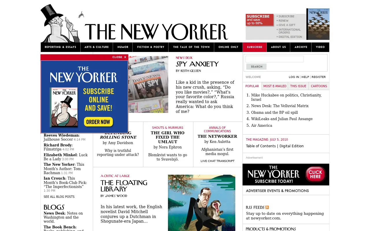 newyorker.com in 2010