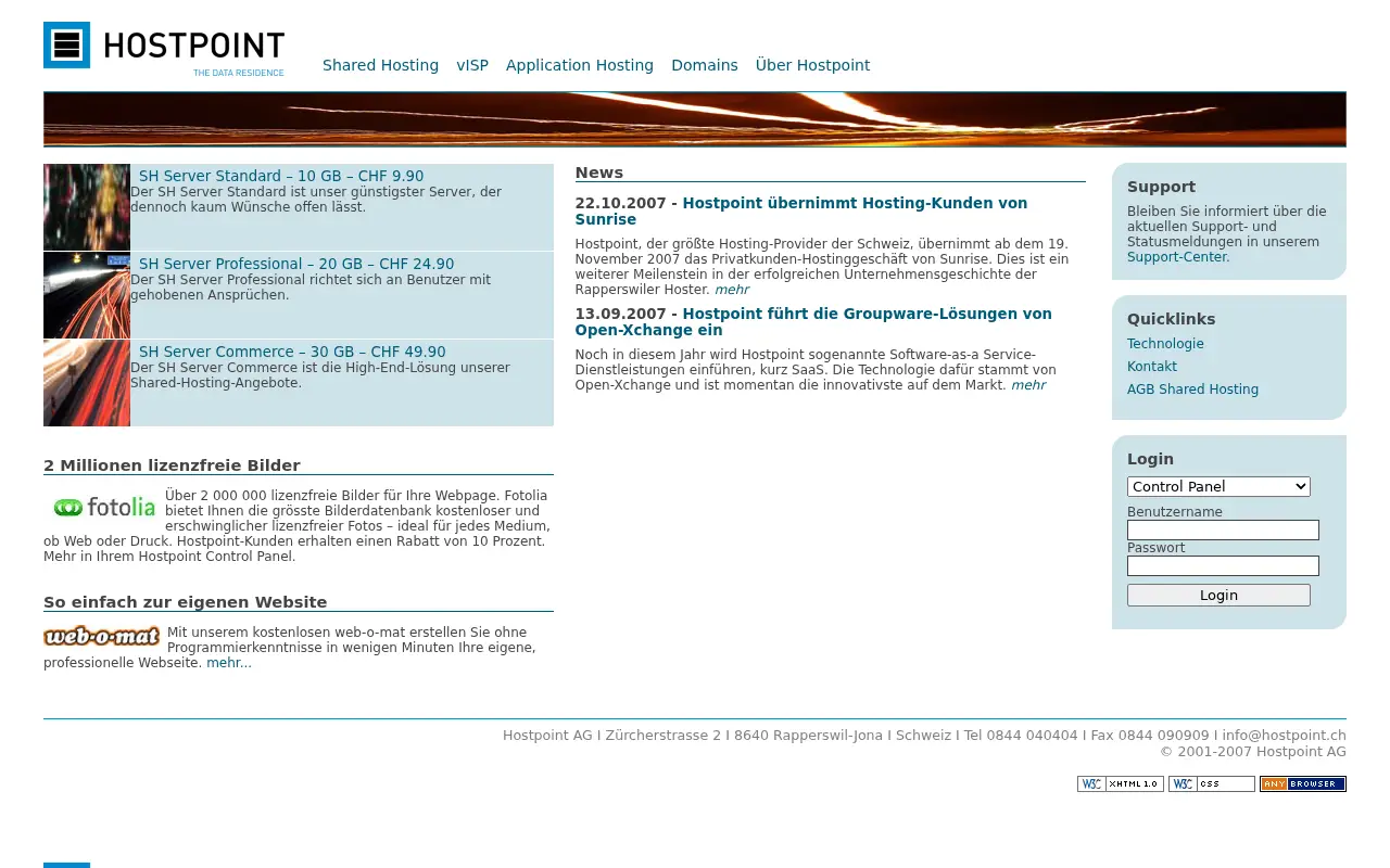 hostpoint.ch in 2002