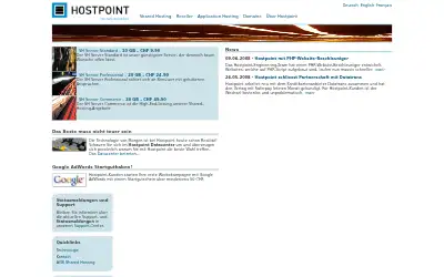 hostpoint.ch in 2008
