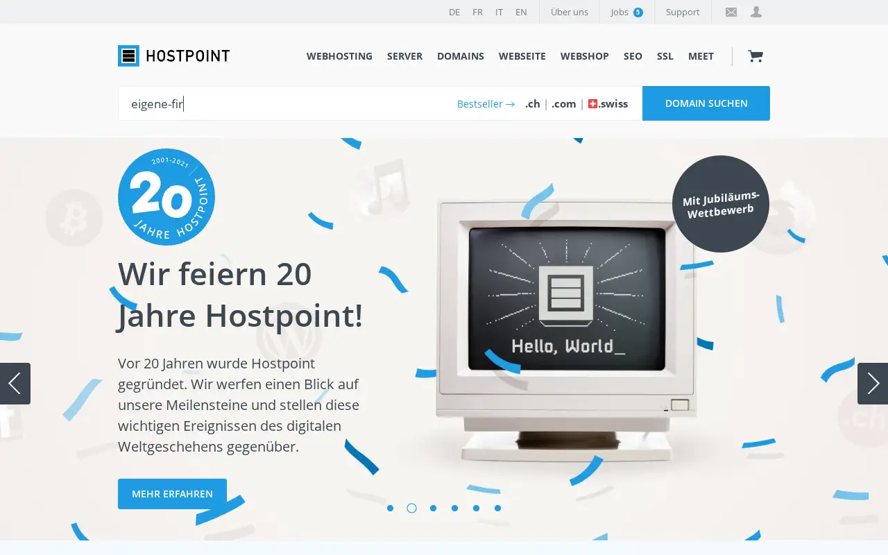 hostpoint.ch in 2021