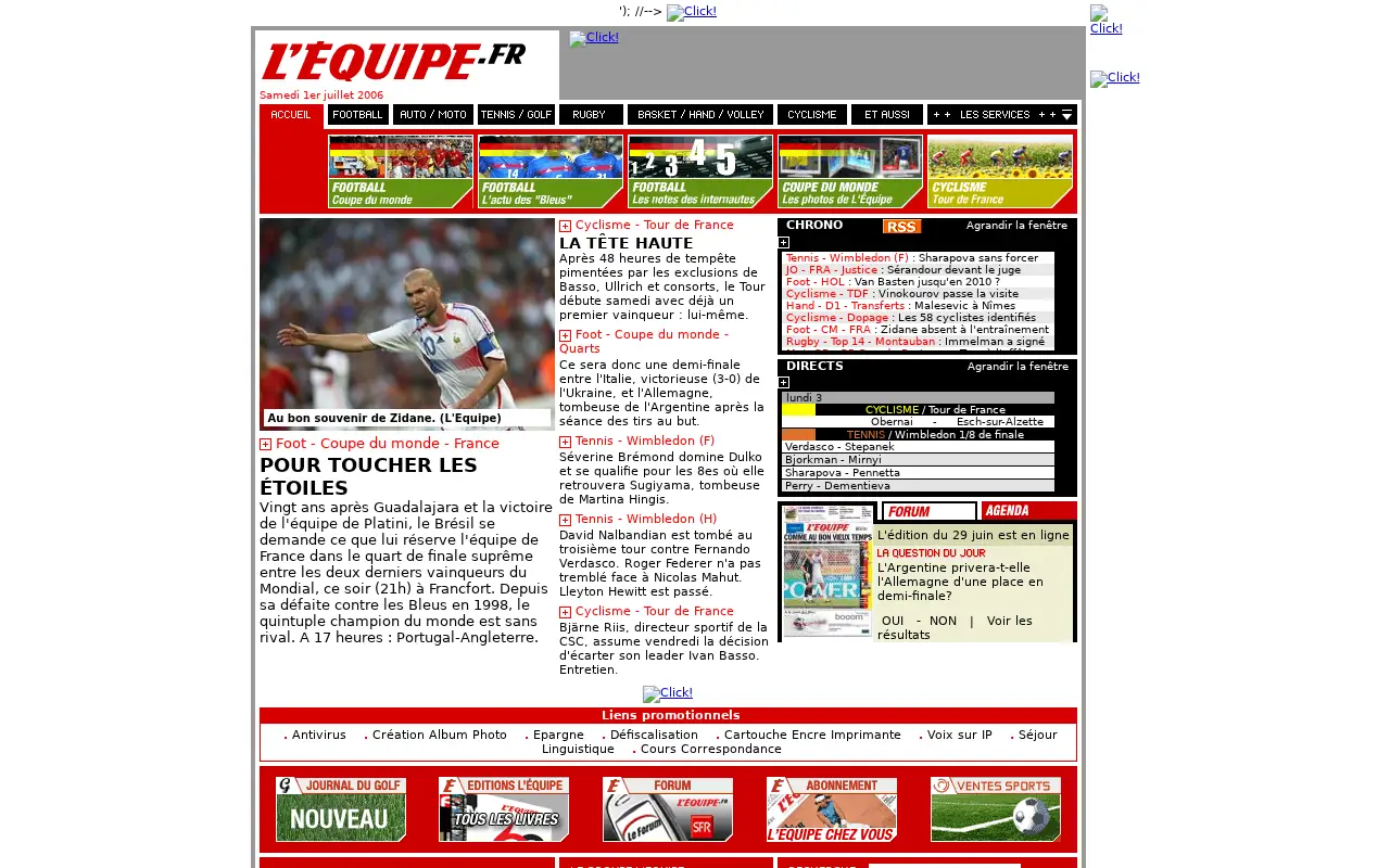 lequipe.fr in 2006