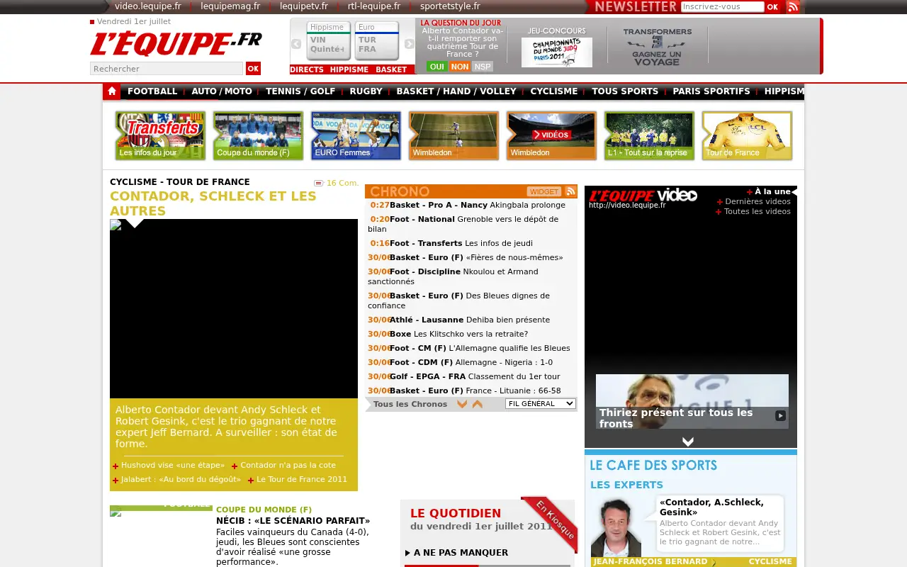 lequipe.fr in 2011
