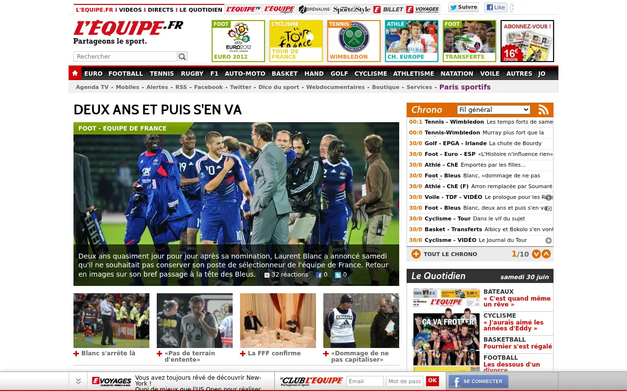 lequipe.fr in 2012