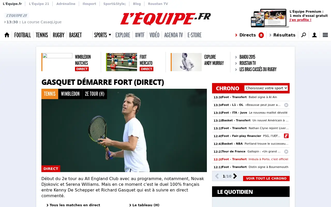 lequipe.fr in 2015