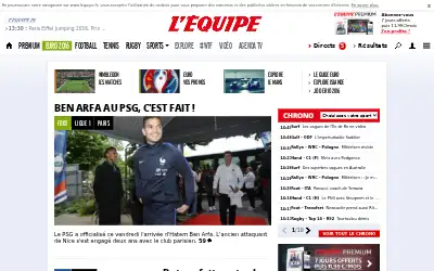 lequipe.fr in 2016