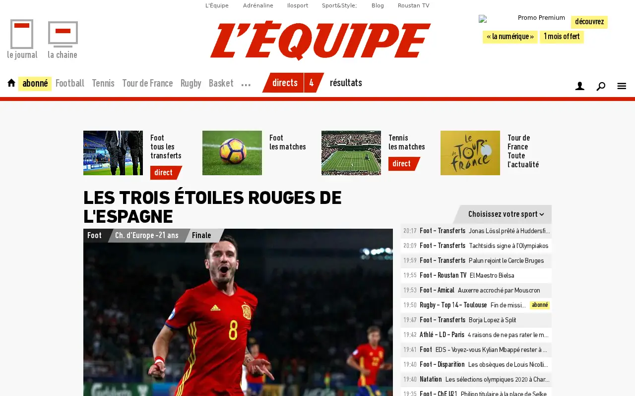 lequipe.fr in 2017