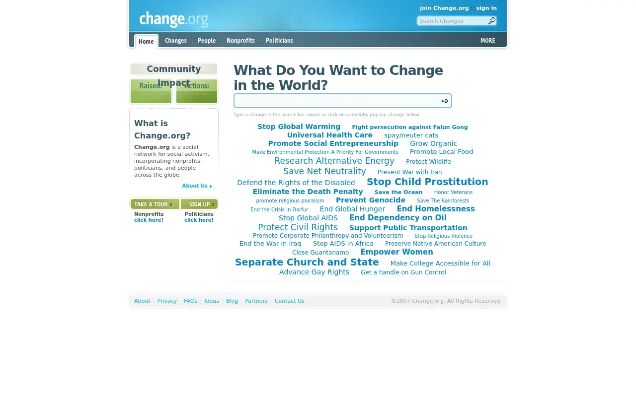 change.org in 2007