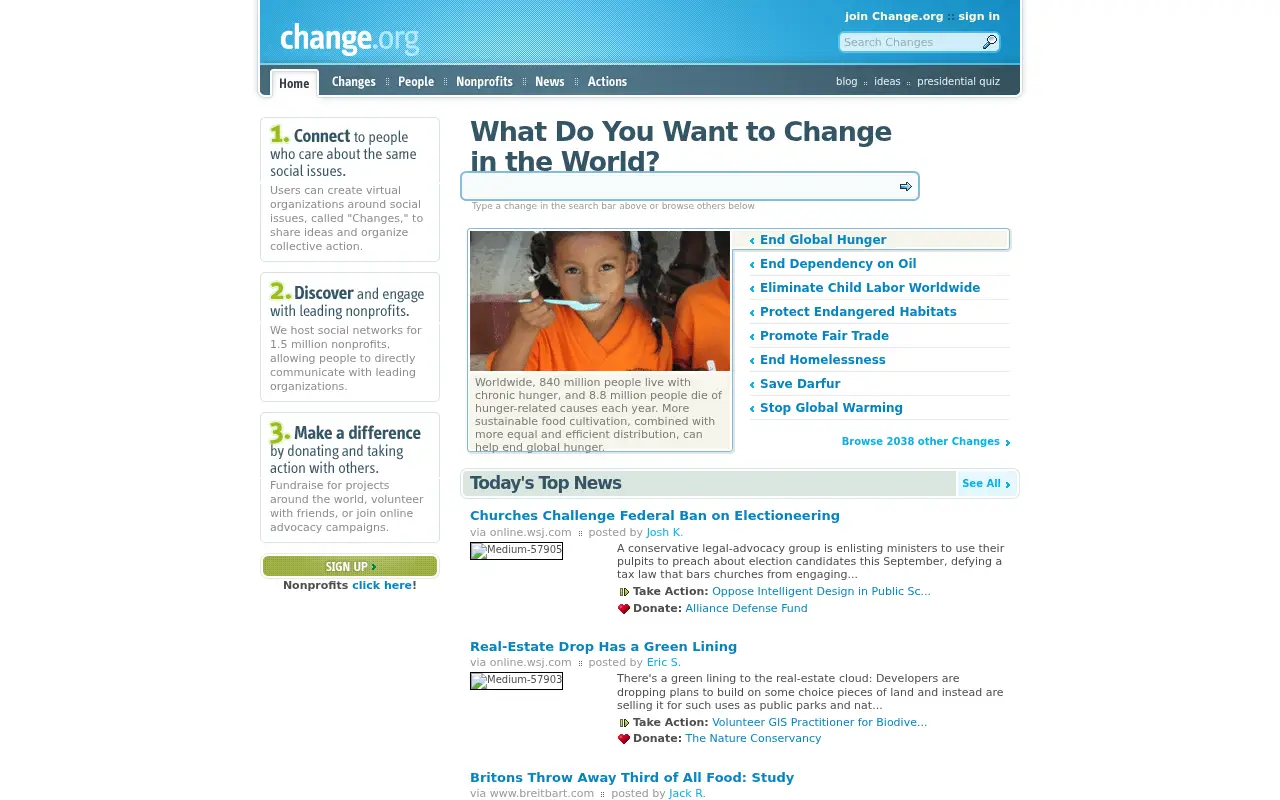 change.org in 2008