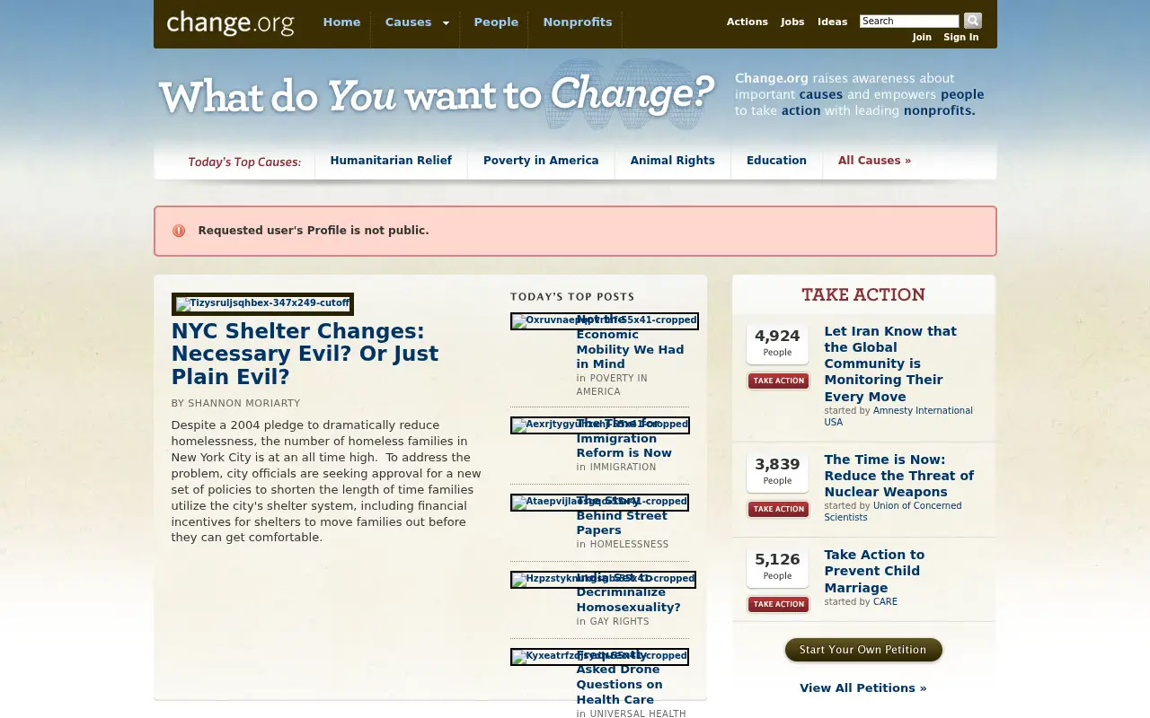 change.org in 2009
