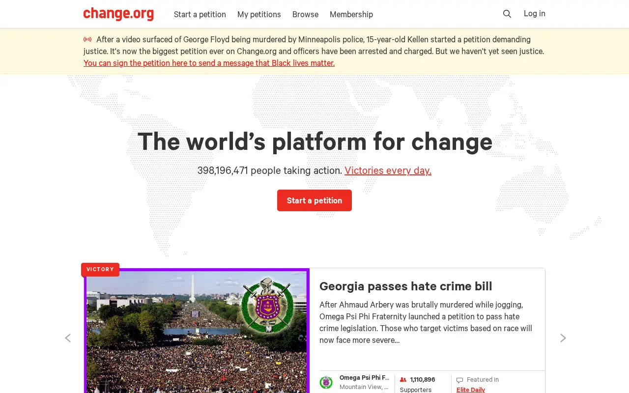 change.org in 2020