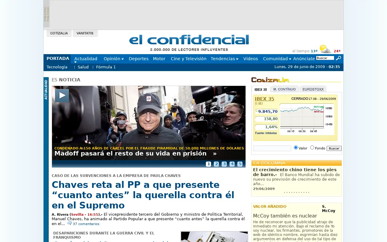 elconfidencial.com on June 30, 2009