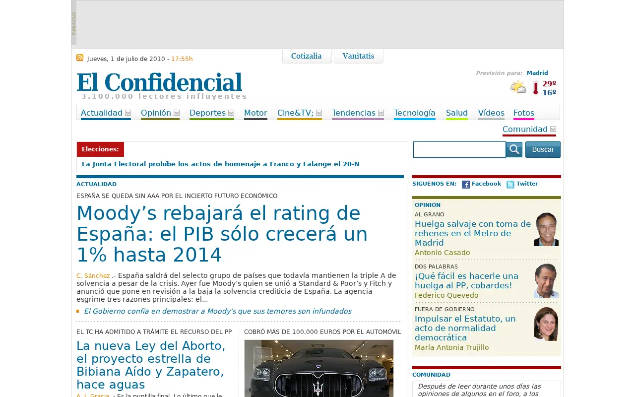 elconfidencial.com on July 1, 2010