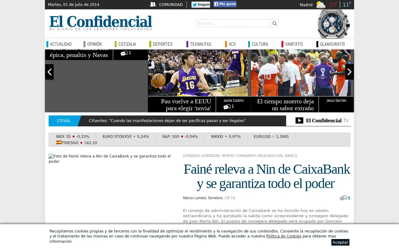 elconfidencial.com on July 1, 2014