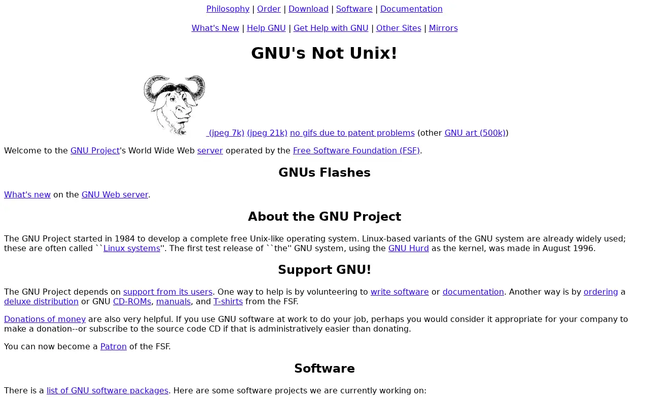 gnu.org in 1998