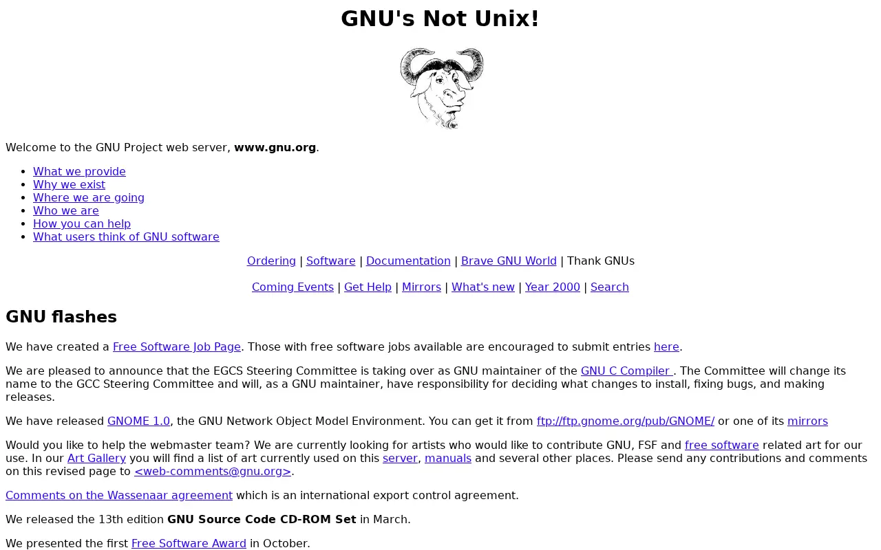 gnu.org in 1999