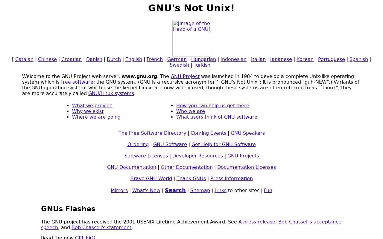 gnu.org in 2001