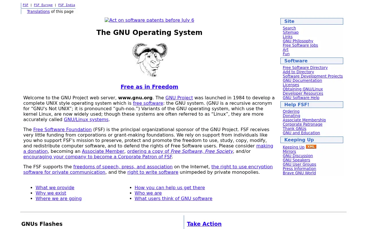 gnu.org in 2005