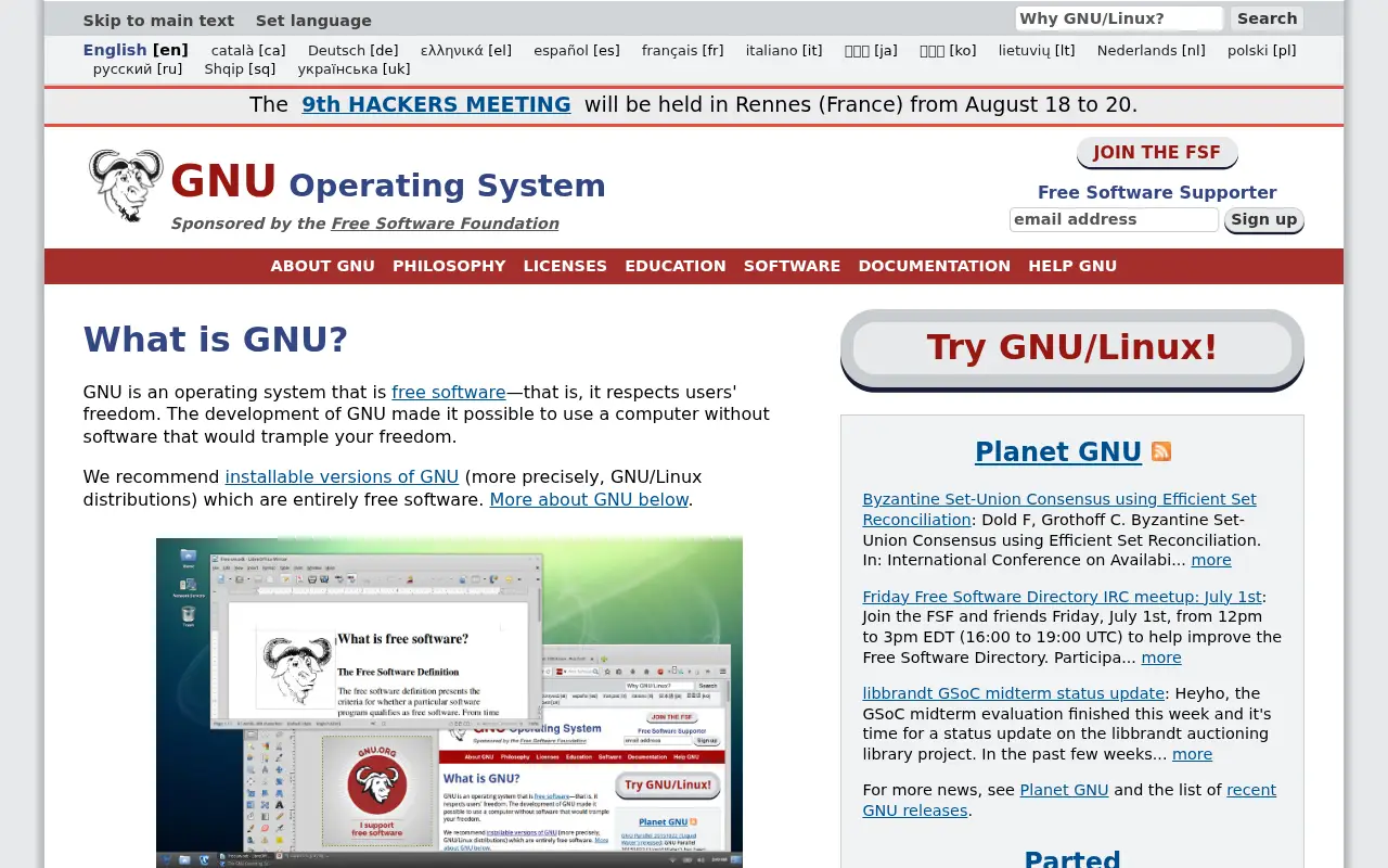 gnu.org in 2016