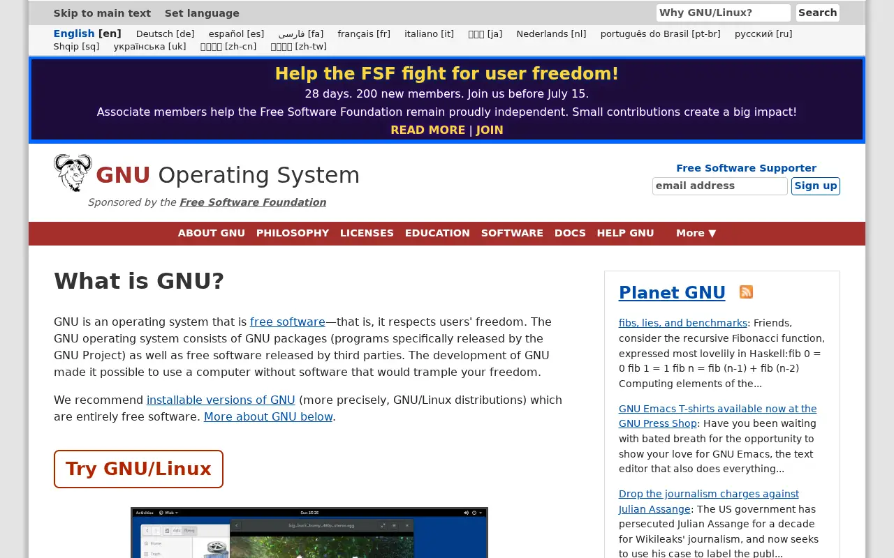 gnu.org in 2019