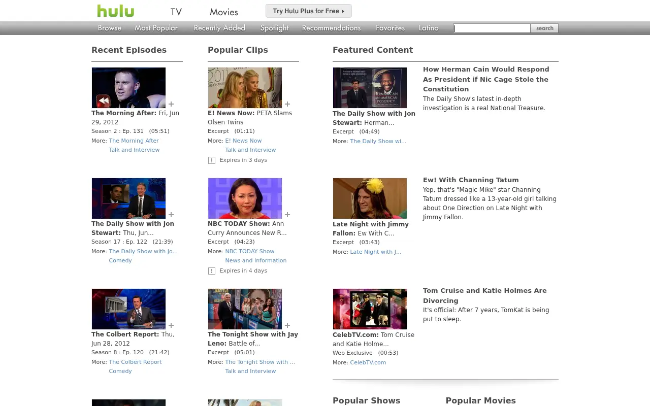 hulu.com on July 1, 2012