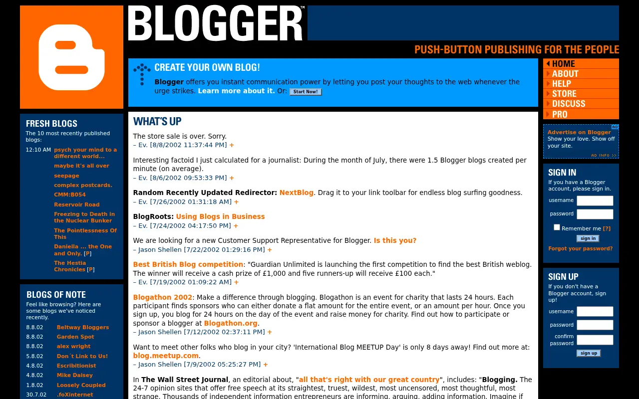 blogger.com in 2002