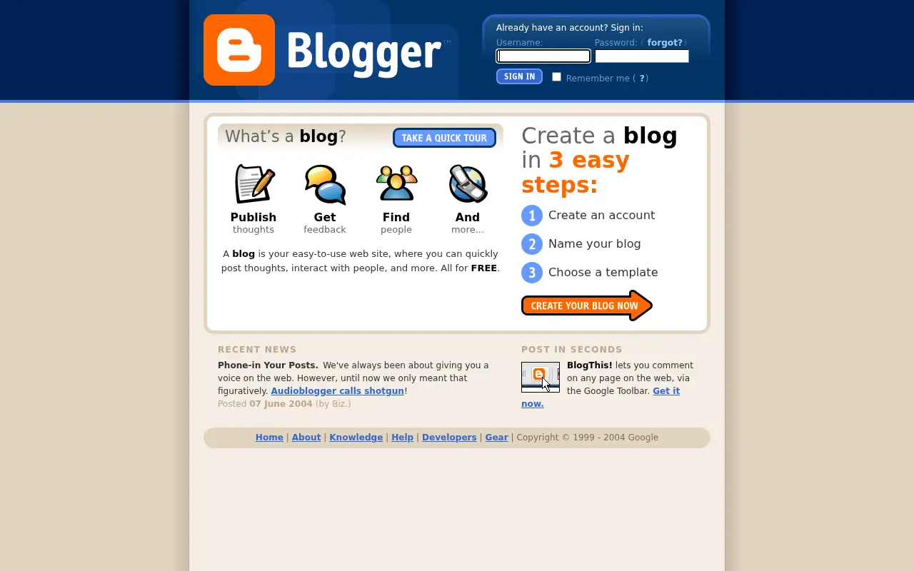 blogger.com in 2004