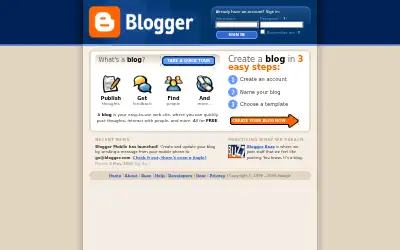 blogger.com in 2005